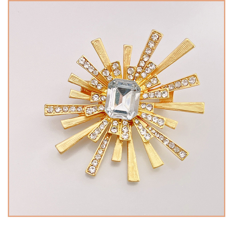   ayollar va erkaklar uchun nafis quyosh gulchasi broshli pin yangi, bezatilgan noaniq shakldagi zargarlik buyumlari detallar 5