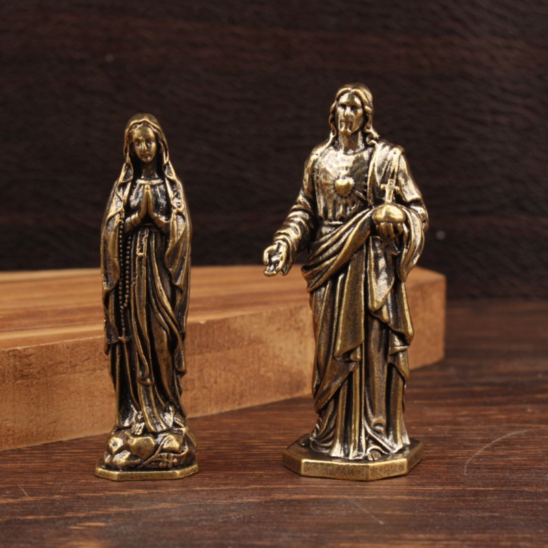TEMU 2 Brass Figurines, Artistic Crafts, Small Statues, And Creative Decorative Pieces For Halloween Thanksgiving Christmas Decorations Collectible