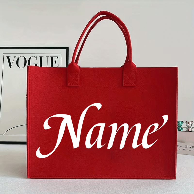 TEMU Personalized Large-capacity Women's Felt Tote Bag â Cat And , Practical Commuter Handbag, Bag, Stylish Travel Tote, Lightweight And Tote |