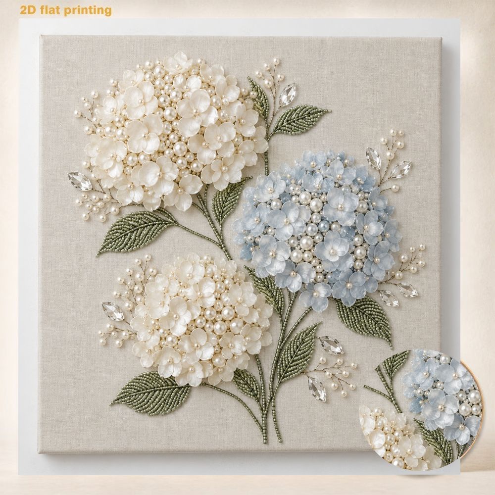 TEMU Diy Pearl Art Painting Kit, Diy Pearl Mosaic Art Painting Handmade Craft Material Set, Hydrangea Floral Decorative Painting, Modern Minimalist