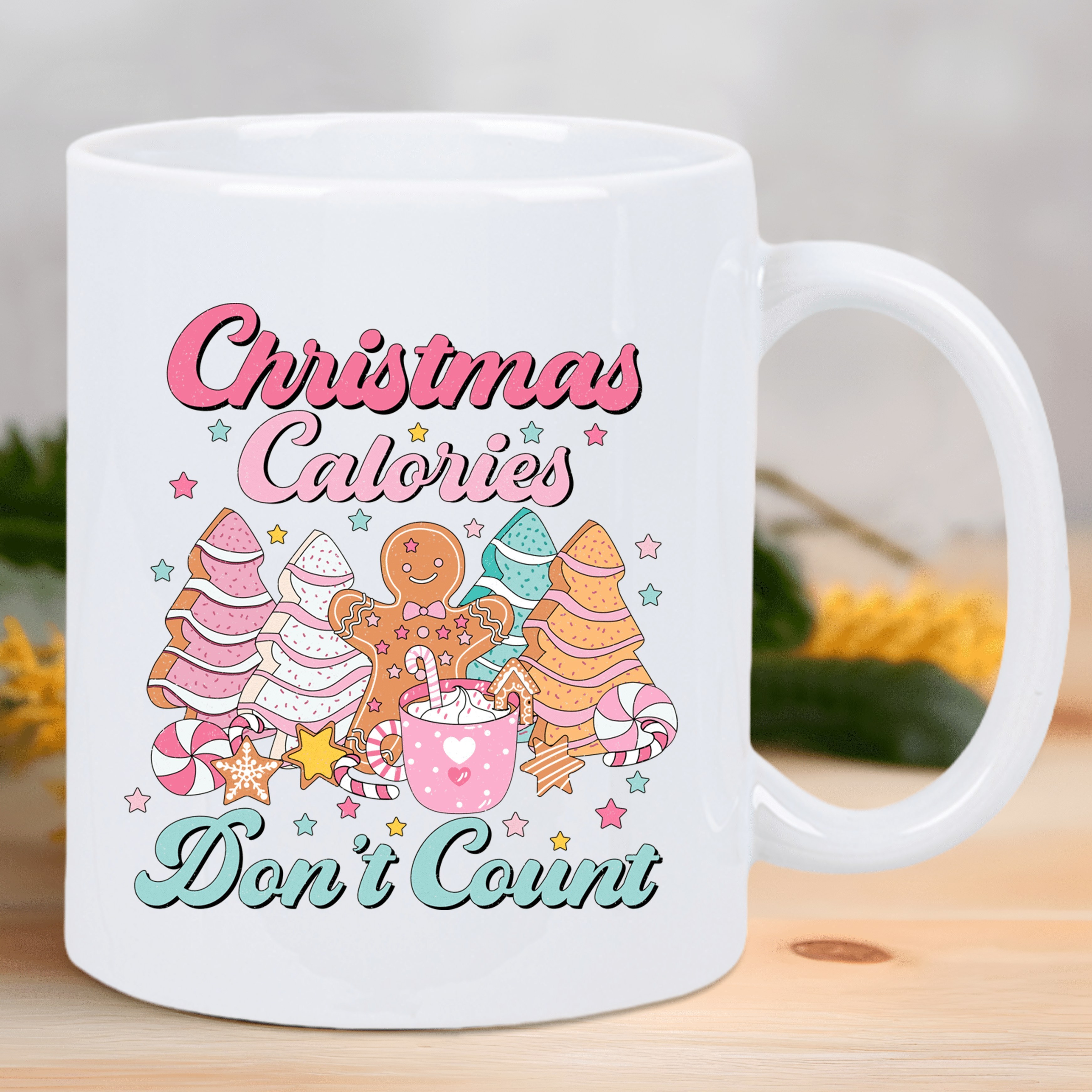 1pc festive christmas mug   dont count design with gingerbread men candy canes reusable insulated hand wash only ideal holiday gift for men women coffee bar accessories details 4