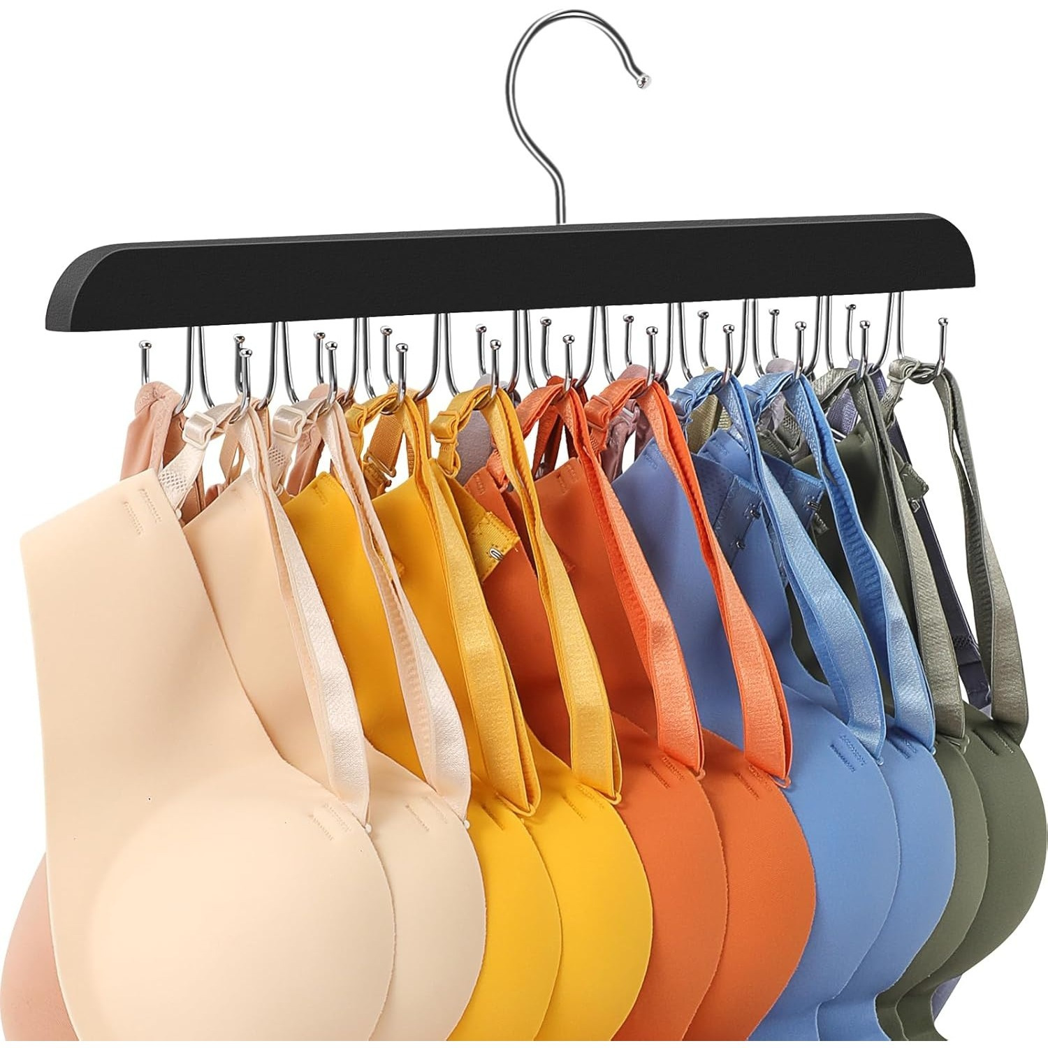 

20-hook Capacity Bra Hooks, Foldable Bra Hooks For Closet Storage, Space-saving Hooks For Bras