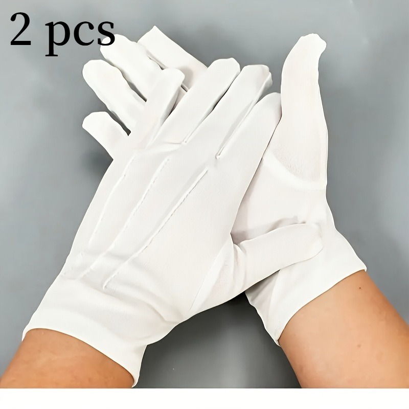 E-shop 2er-Pack Weiße 3-Finger Handschuhe, Etikettenschuhe, 3-Finger Handschuhe, Business Handschuhe, Unisex, Geeignet für verschiedene formelle