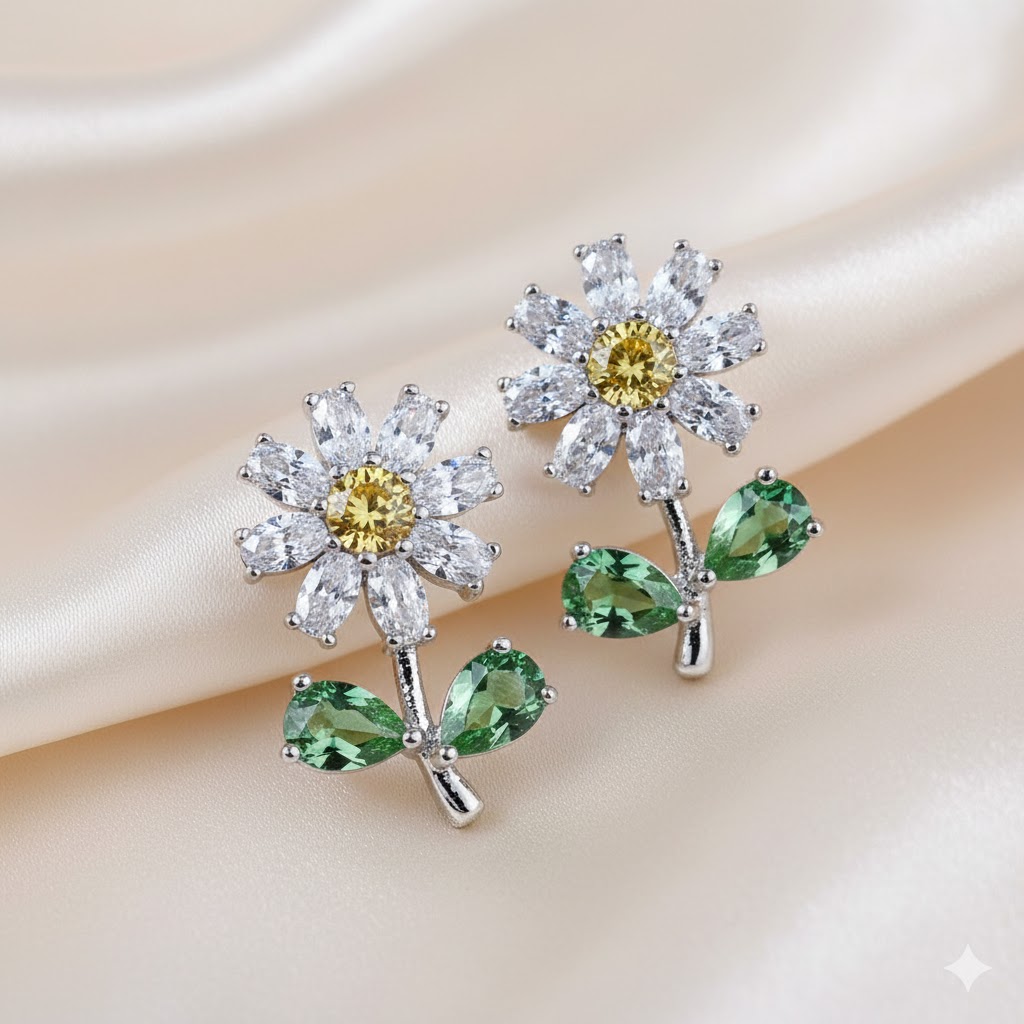 E-shop Die Funkelnden 5A Zirkonia Sonnenblumen Ohrringe mit Design, Strahlender Schönheit Hoher Qualität. für den , Verleihen Eleganz Charme zu Jeder