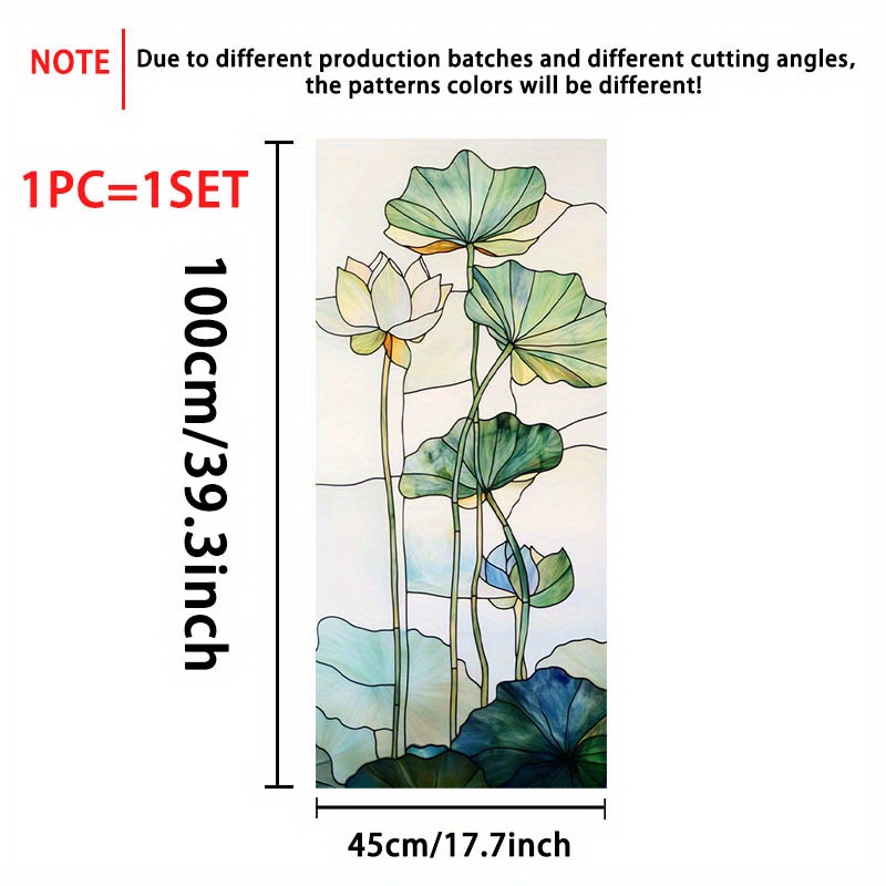 TEMU 1 pc, Film pour Portes et Fenêtres en Matériau PVC , Décoration de Verre à Adhésion Électrostatique, Autocollant Amovible. Taille : 17.71x39.37
