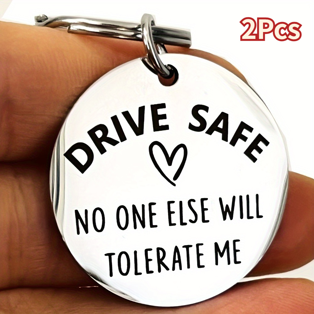 

2pcs Drive Safe Keychain For Boyfriend Husband For Valentines Day Christmas Birthday, Gifts For Boyfriend Him