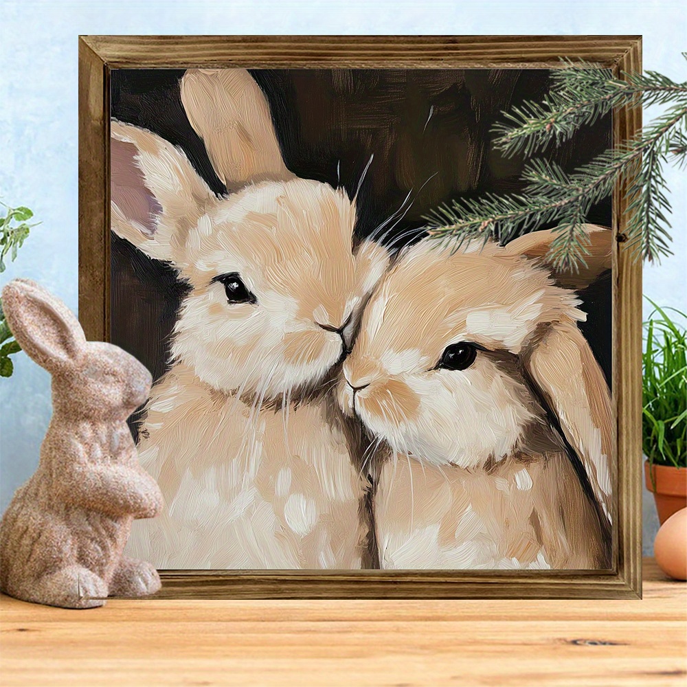 

Home , Rustic Wooden Rabbit And Bunny Wall Art, 8x8 Inch Decor With Polished - Ideal For 's Room, Bedroom, Living Room, Dining Area - Perfect Easter Holiday Gift, Bunny Accessories