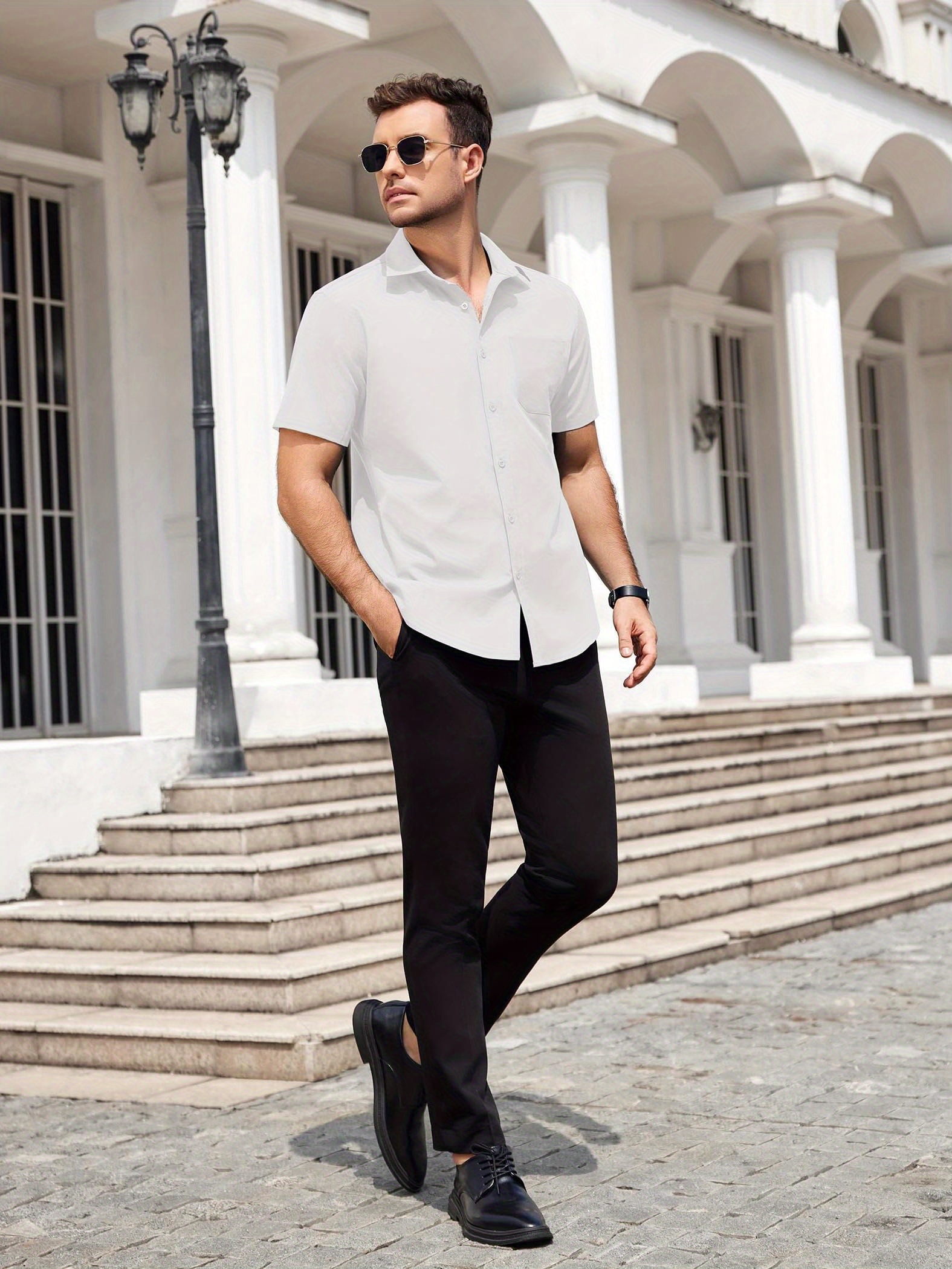 white christmas dresses Regular Fit Cotton Dress Shirt White / XXL / R main image 1