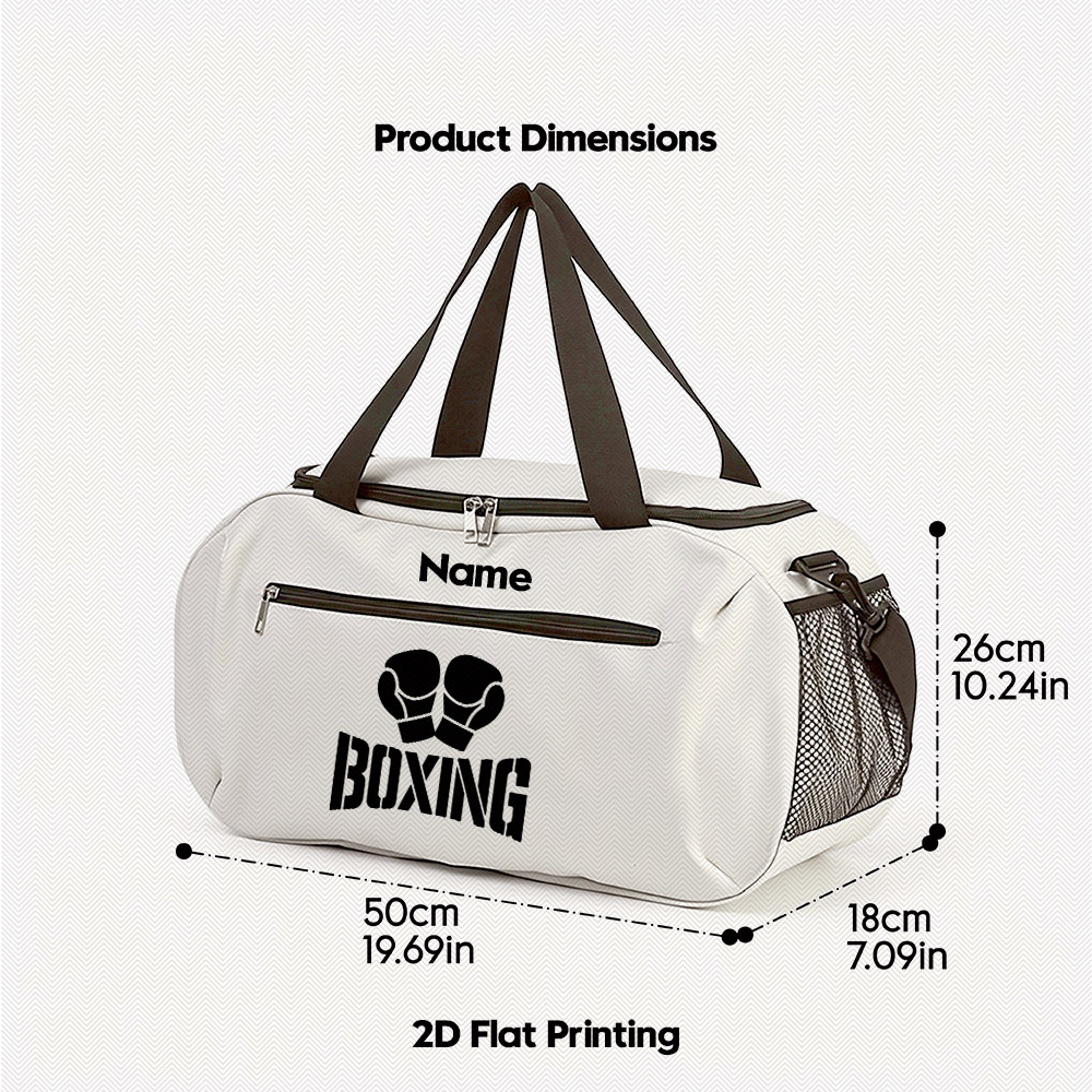 Custom Boxing-Themed Personalized Name Gym Bag