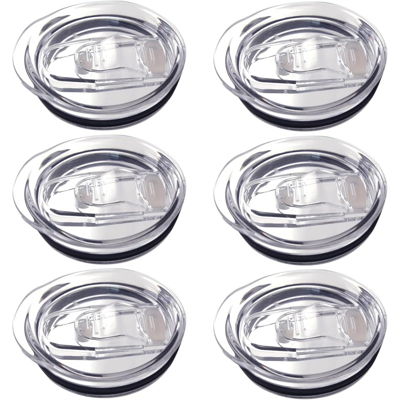 TEMU 6-pack Universal Car Cup Holder Lids, Compatible With 20oz Tumblers, Splash Resistant Lid, Durable Plastic, Hand Wash , Matching Set Vehicle