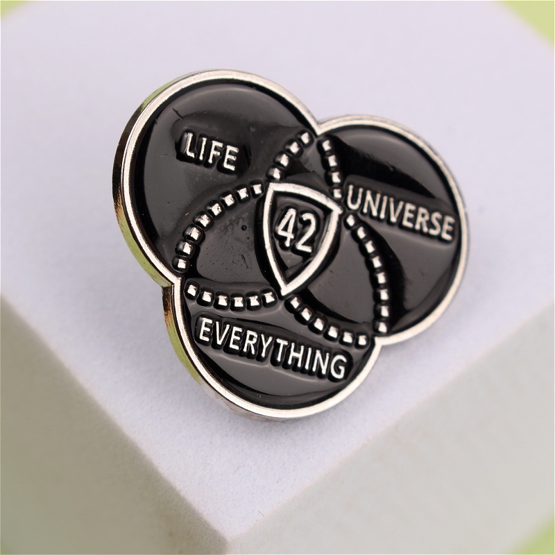 Inspired "42" Pin, 's Guide - Themed Brooch, Philosophical Universe - Related Badge