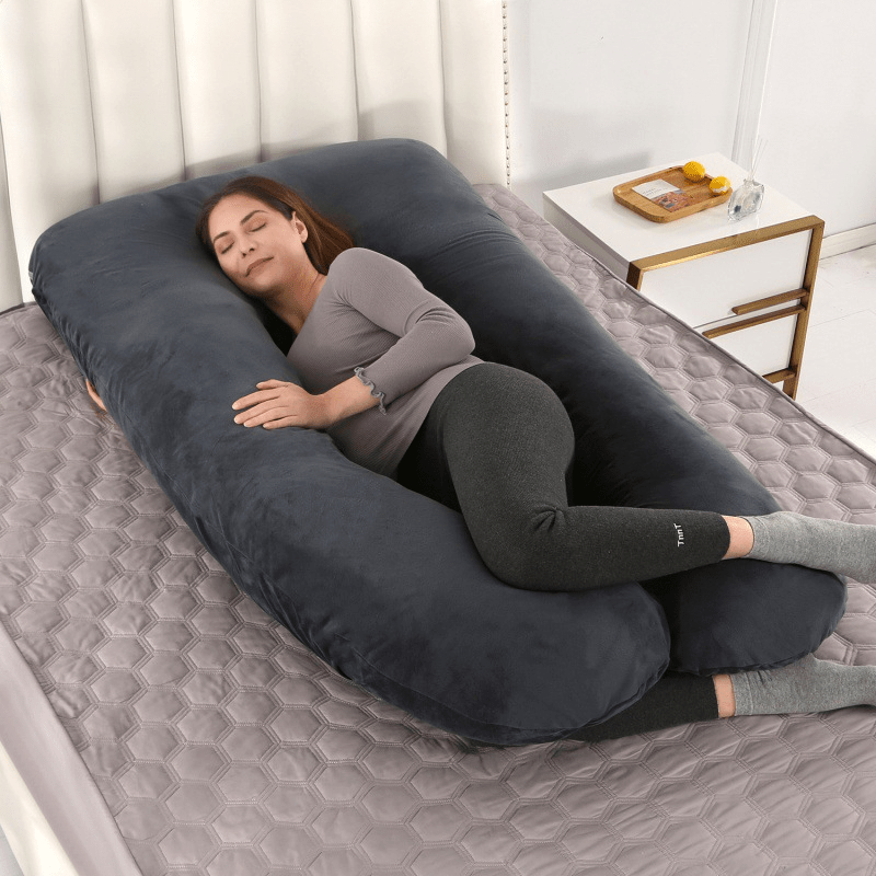Ergonomically Designed U-Shaped Pillow for Side Sleepers - Provides Spinal Support, Aligns The Abdomen And Hips, Features a Removable Cushion Pad, And Is Filled with Soft Polyester for Easy Washing. Neck Support - Corner Support for The Bed Made Fro