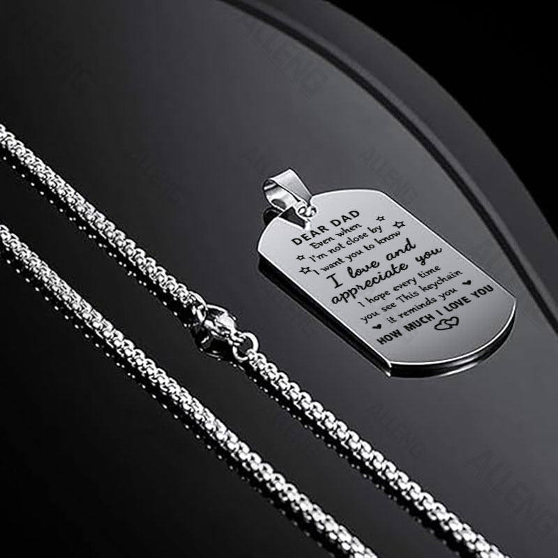 1pc double sided   engraved stainless steel necklace i love and   you with   perfect fathers day birthday christmas valentines day gift for daughter or son fathers day gift personalized jewelry   chain dad gifts from daughter 0