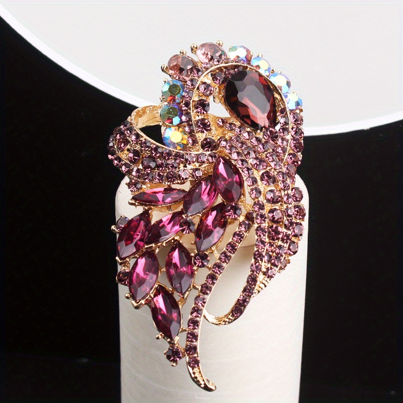 E-shop Vintage High-End Luxus Zarte Große Strass Glas Schal Schnalle Brosche