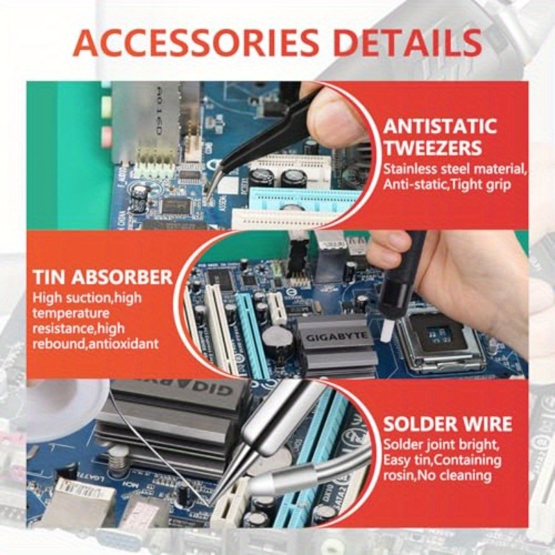 ayyecoeeye welder fivepiece set versatile internally heated industrial laser welding tools 3in 1 handheld rust removal cutting welding with spare tin wire Product details 1