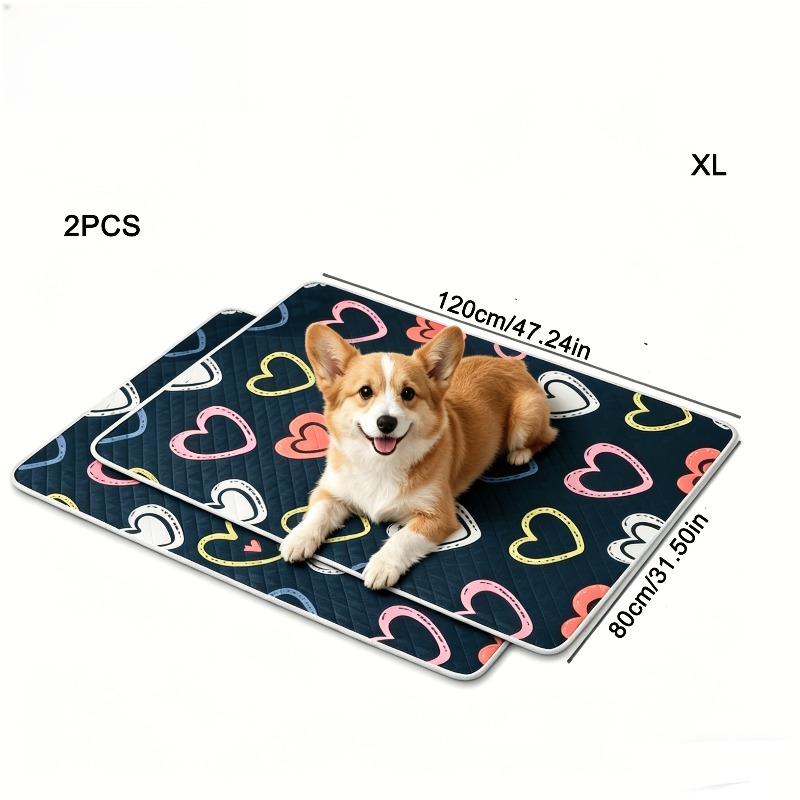 TEMU 2-pack Dog Training Pads, Washable, Bottom, Absorbent Surface, Reusable, Durable, Easy To Clean, Suitable For , Indoor/outdoor Use, Ideal For