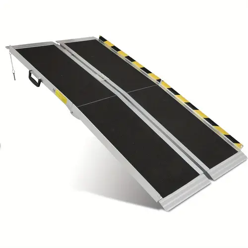 multifold wheelchair ramp 5ft non slip ramp aluminum portable wheelchair ramps folding handicap ramp for home steps car doorways stairs