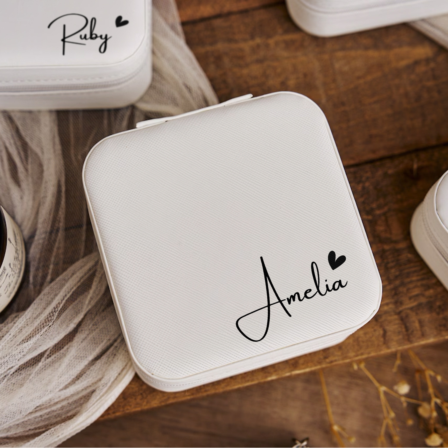 TEMU Personalized Name With Heart Jewelry Box Custom Jewelry Boxes Bridesmaid Jewelry Box Travel Jewelry Case Custom Name Jewelry Box Bridesmaid