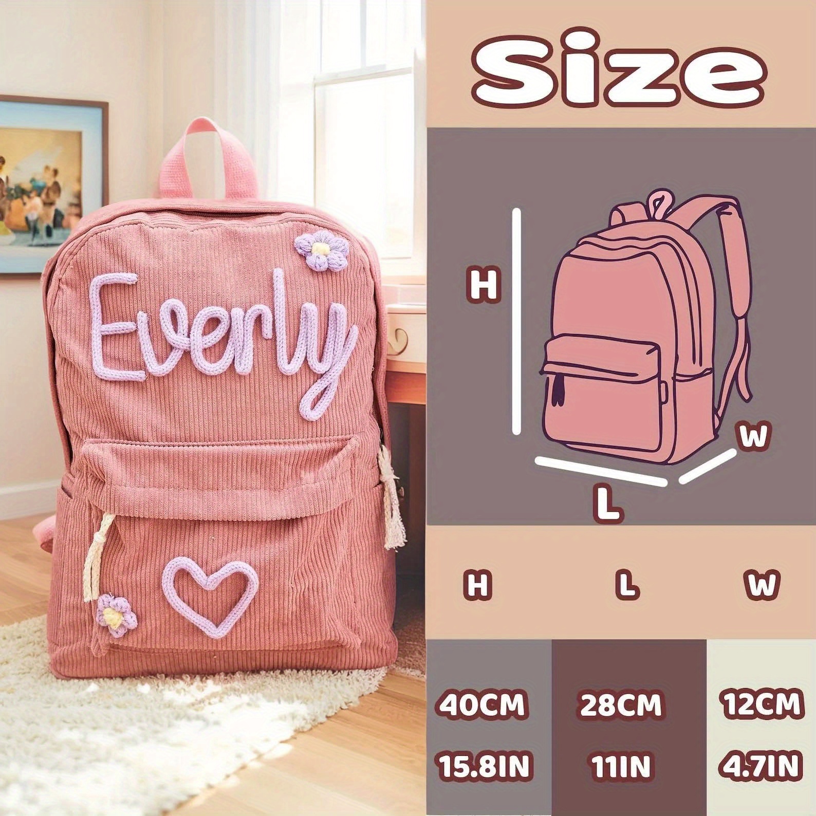 Zaino personalizzato con nome, borsa scolastica personalizzata, borsa per libri con monogramma, regalo di compleanno per studenti_voghion.com