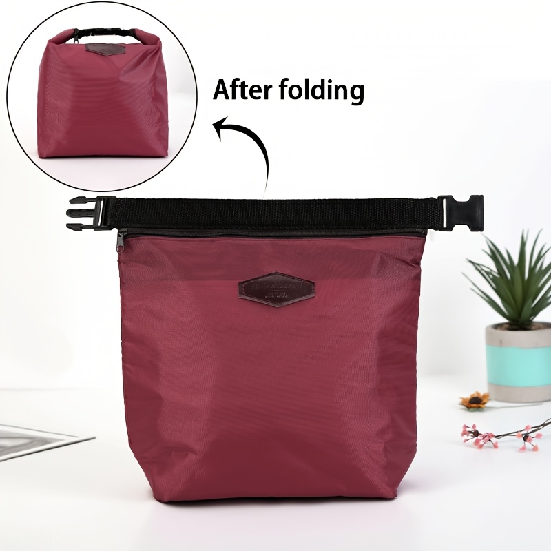 E-shop 1 Stück Isolierte Lunchtasche mit Thermo- & Eis-Erhaltung – Faltbarer Tragbarer Bento-Box-Träger, Nicht Lebensmittelkontakt geeignet für Schule,