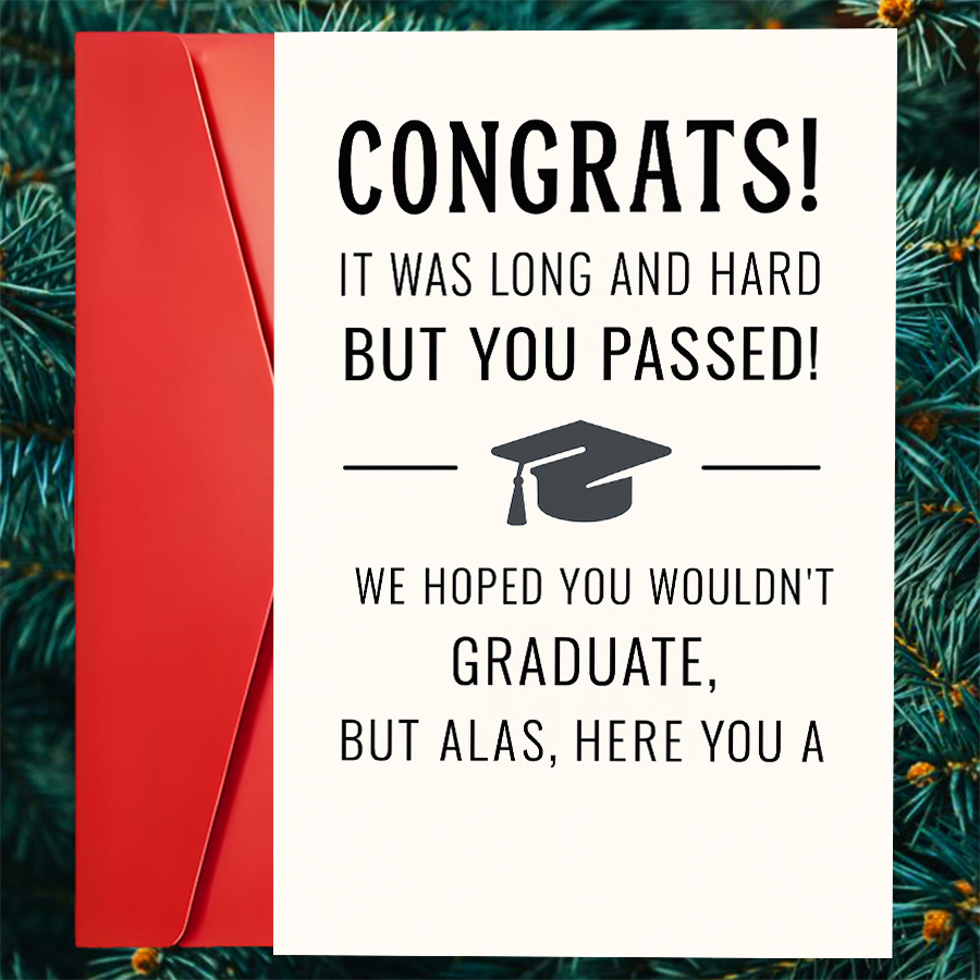 graduation card messages funny - Iceland
