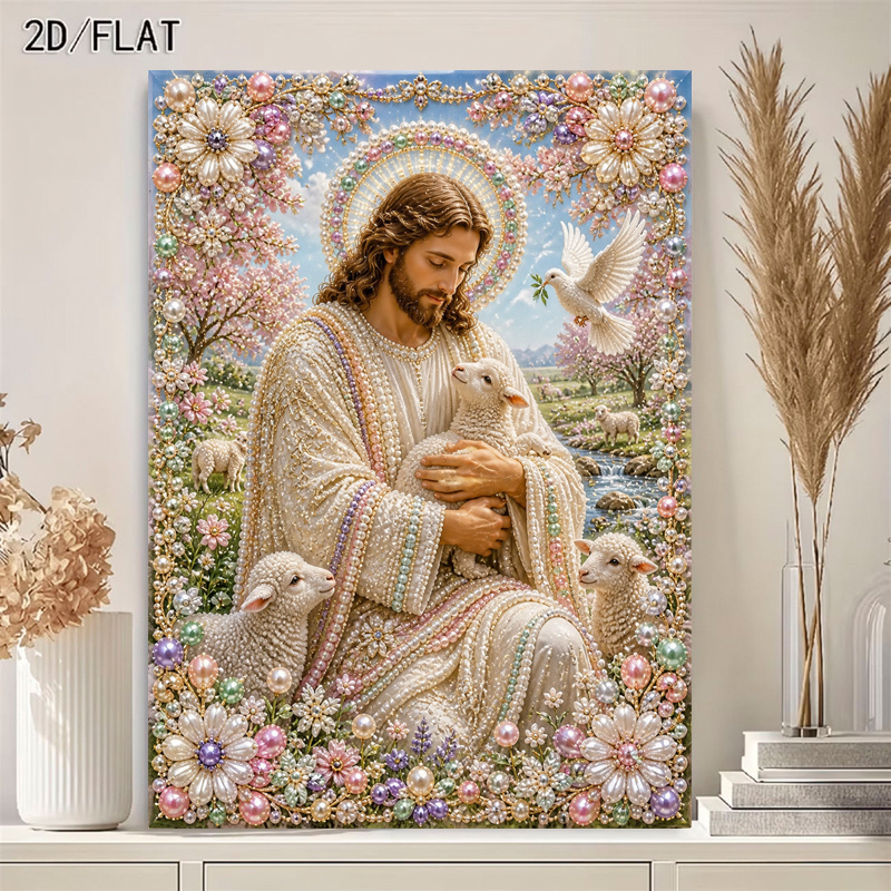 TEMU New Product Launch! Pearl Art Diamond Painting Set, Christmas, Thanksgiving, Halloween Best Gift For , 2d Flat, Frameless