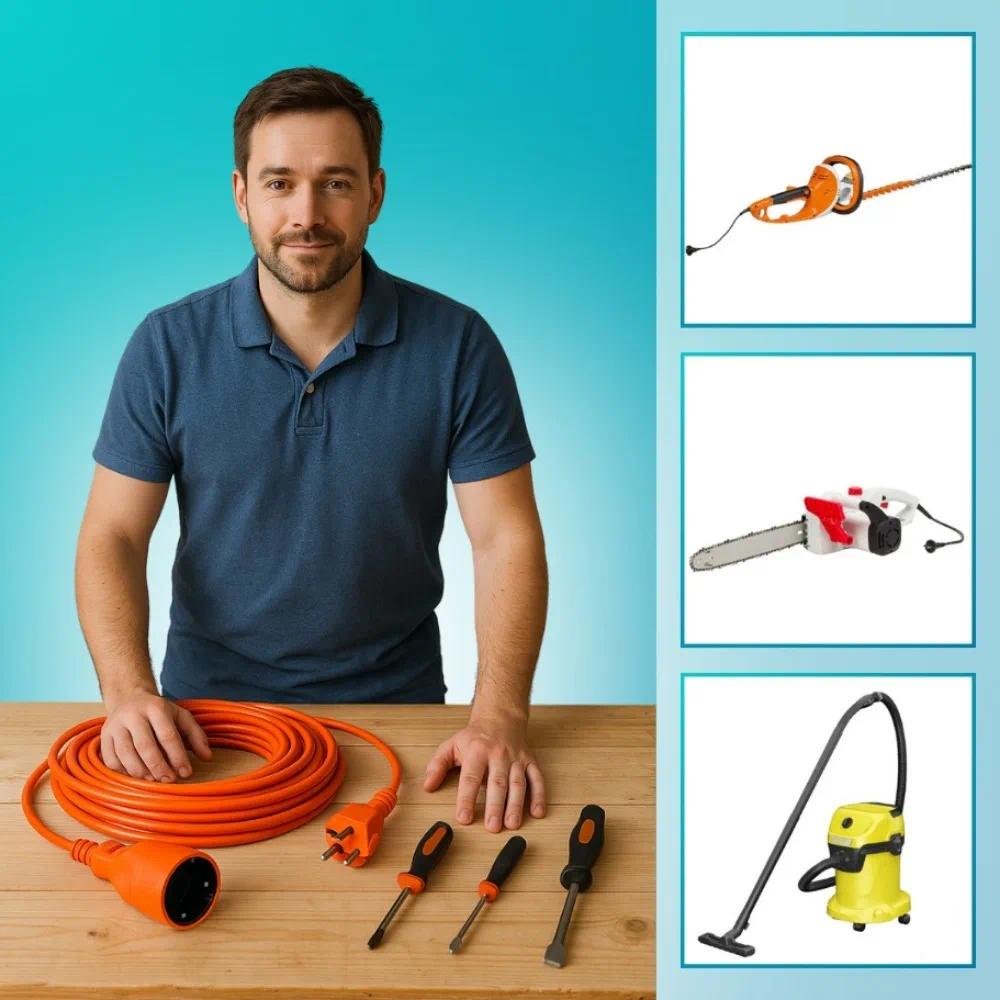Image of Portable 50m Extension Cable With Outer Sheath, Made Of High-quality Plastic, Weather-resistant, Anti-aging, And Abrasion-resistant, For Lawnmowers Hedge Trimmers Electric Grills