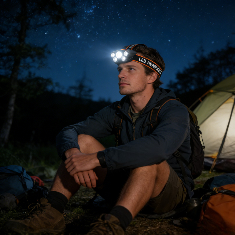 USB Rechargeable Outdoor Headlight for Emergency Lighting