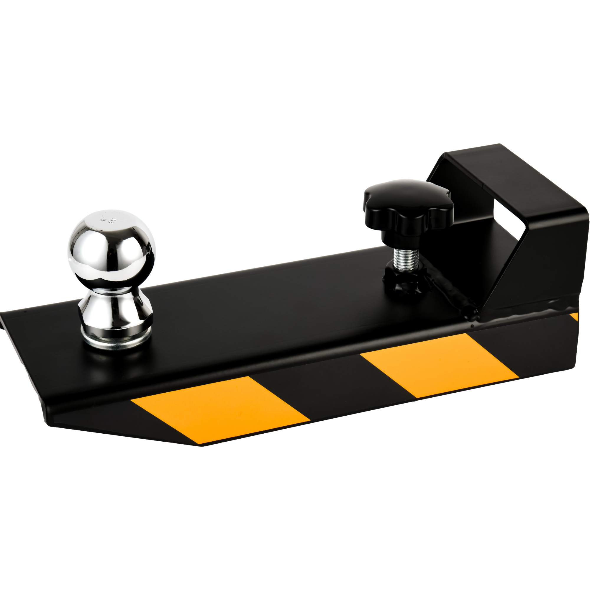 A Black Towing A Trailer Ball Head Designed For Forklifts And Front Loaders, Including A Coupling Hook, Connector, And Crane Coupling, Ideal For Steering Trailers
