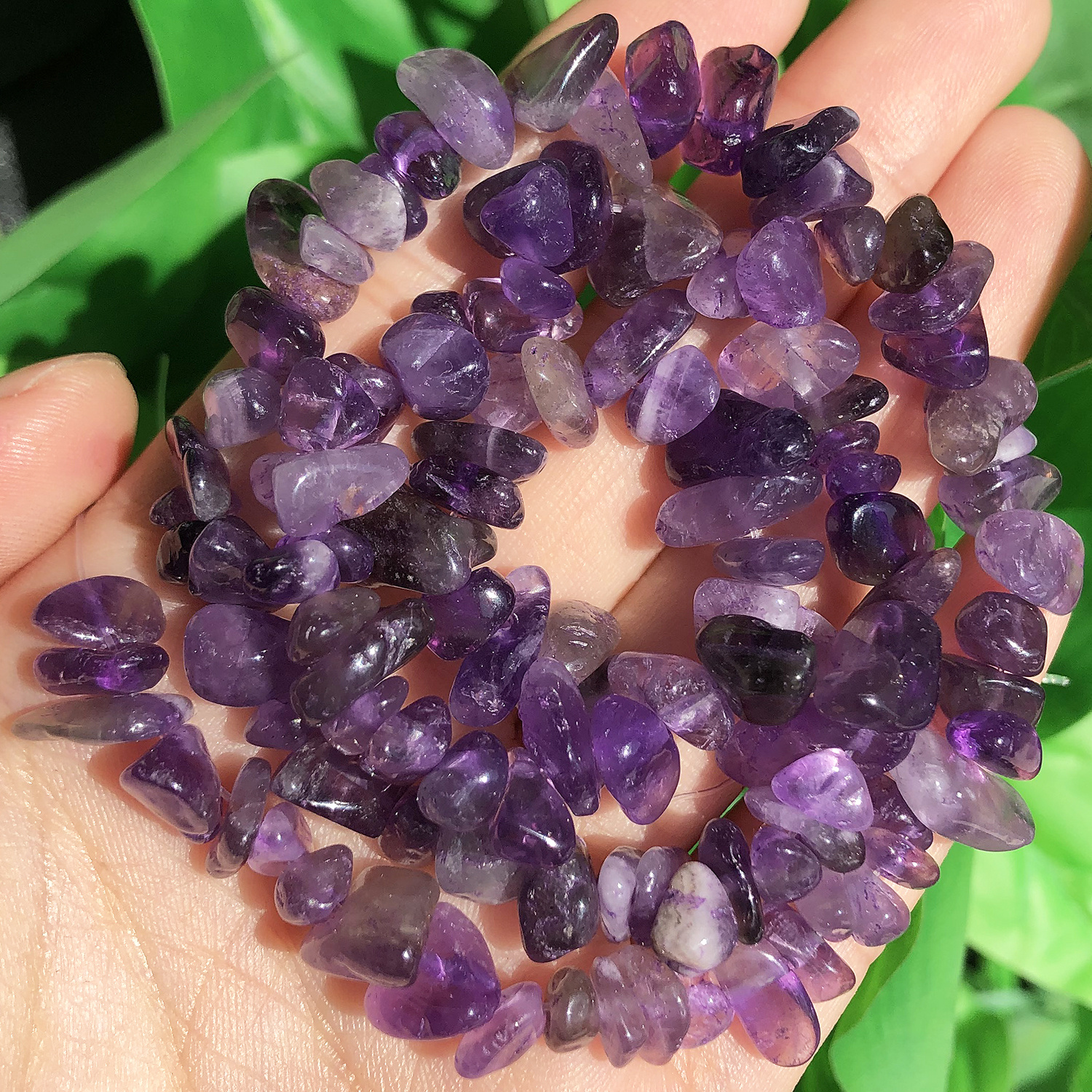 TEMU 3-5/5-8mm Natural Amethyst Irregular Crushed Stone Beads, Elegant Loose Beads, Suitable For Making Bracelets, Necklaces, Earrings, Handicraft