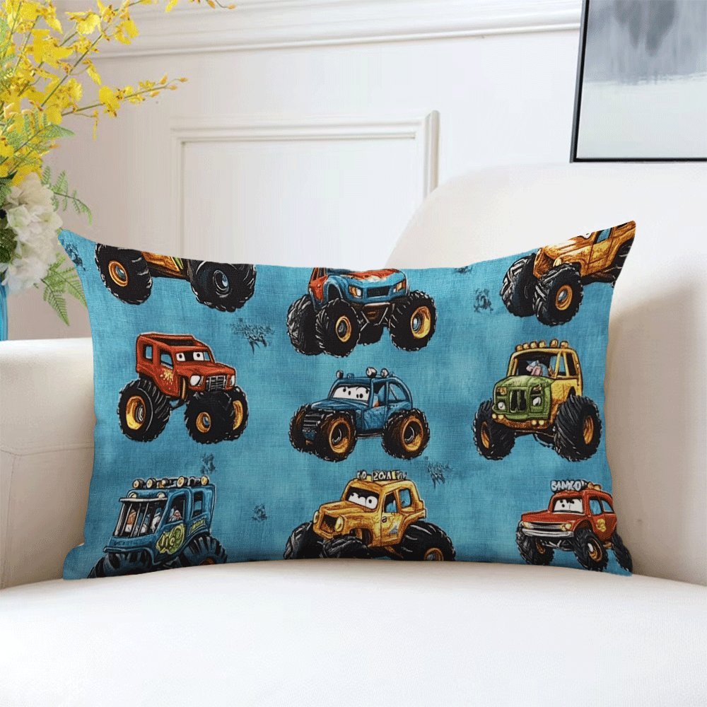 

1pc Traditional- Truck Pillowcase, 20x12inch Short Plush Polyester Cushion Cover, Machine Washable, Decorative Throw For Home, Bedroom, Living Room, Car, Sofa - No Fill, Decoration, Pillowcase