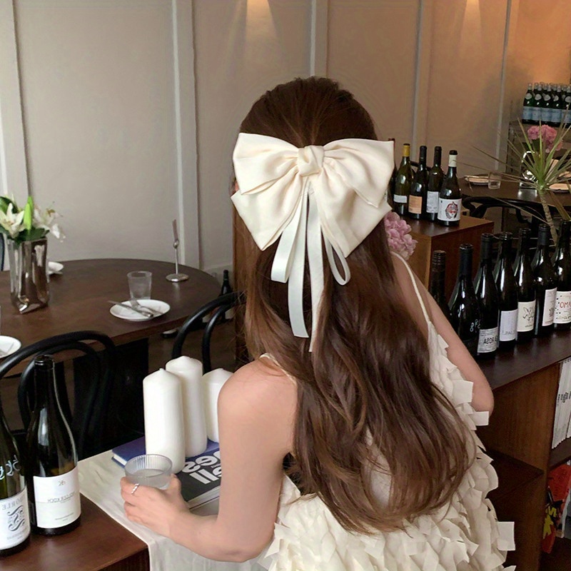Satin Bow Hair Clip for Women, Large Elegant Accessory