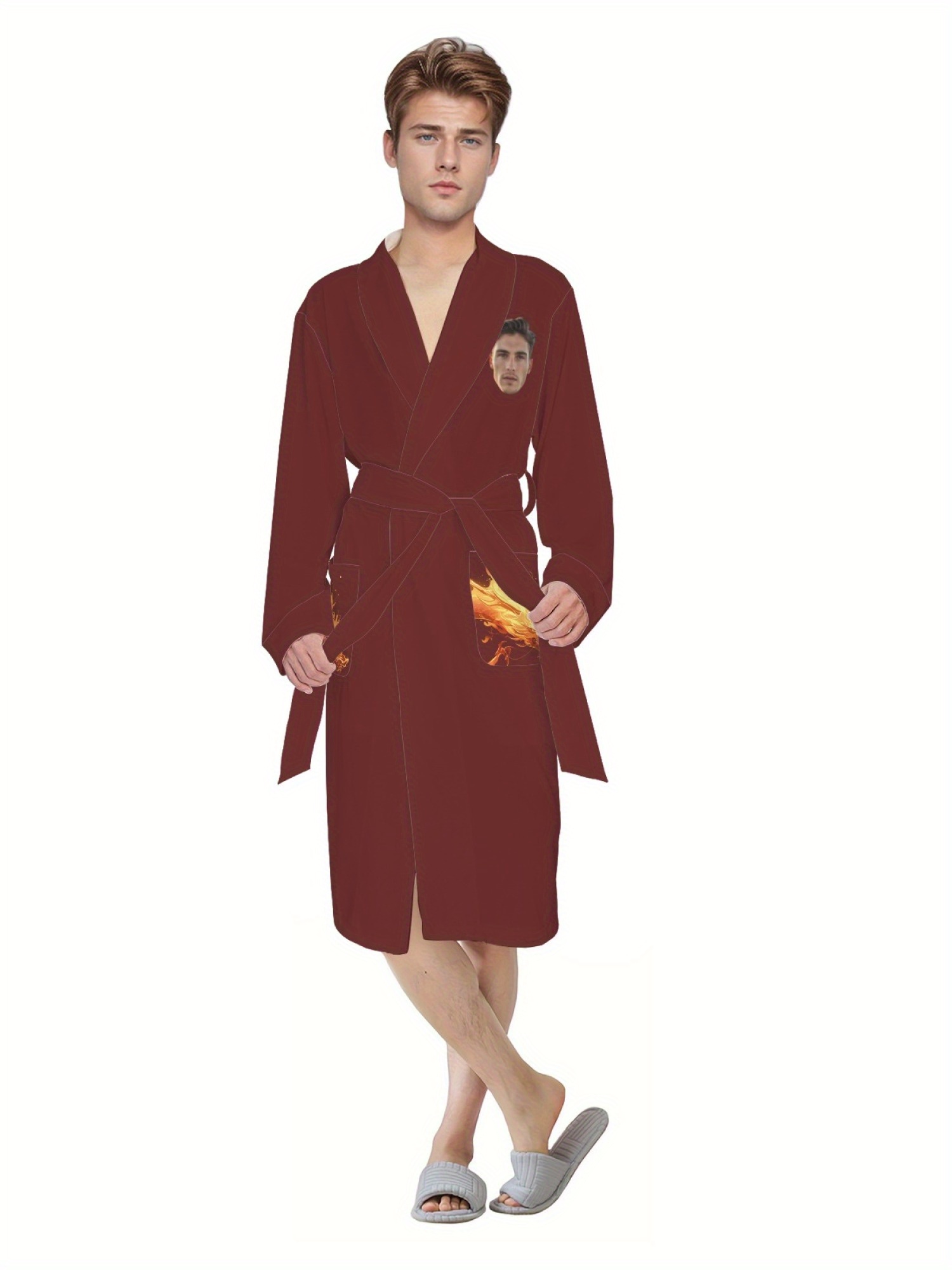 robe imprimée personnalisée dragon à flamme peignoir Temu Canada