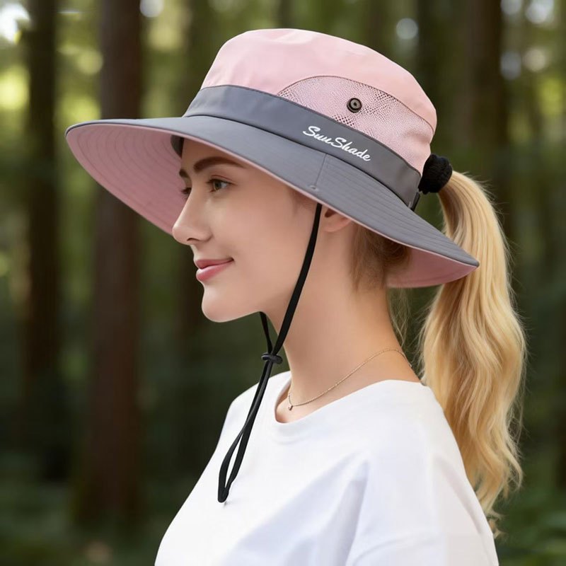 TEMU Chapeau de loisirs d'extérieur multifonctionnel disponible en 8 couleurs, avec une large bordure pour femmes. Il a un -block , un tissu en