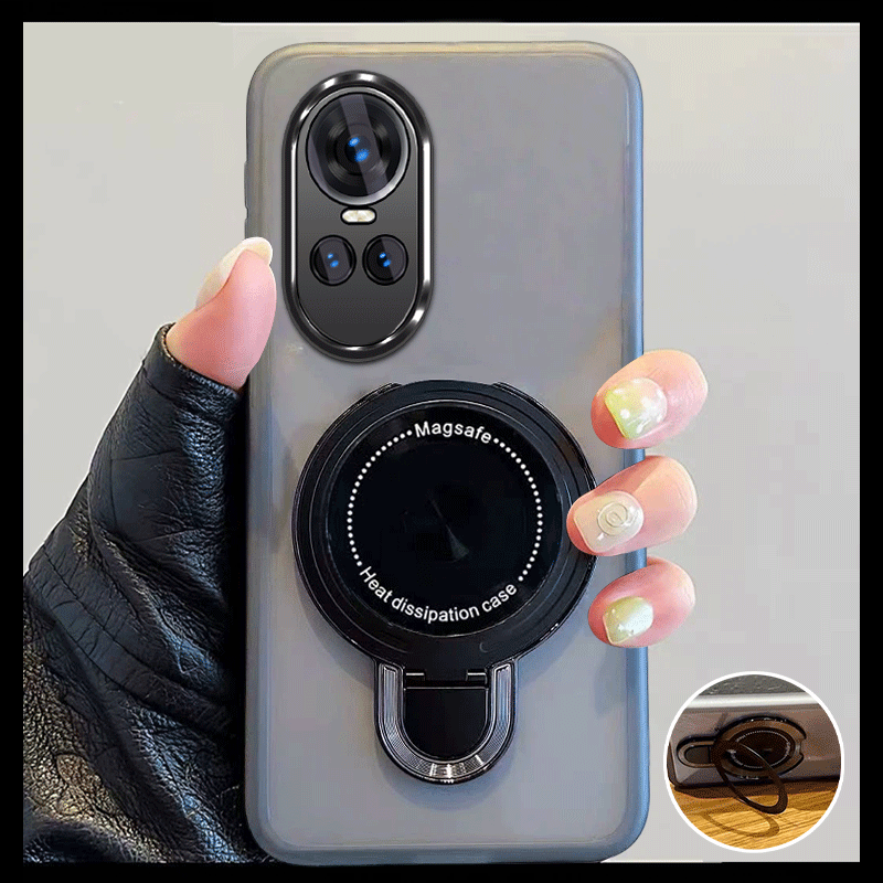 TEMU Phone Case - Case For Oppo Reno 10, Reno 10 Pro Phone Case Magnetic Ring Stand Holder Phone Case Luxury Transparent Anti-drop Shockproof