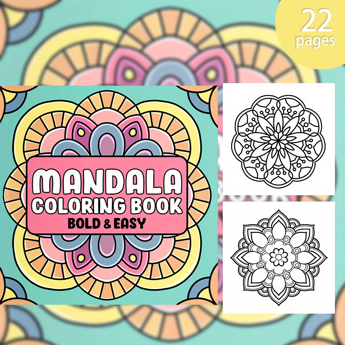 

Deluxe Mandala Coloring Book For Adults - 22 Pages, Watercolor Paper, Unique Cover | Perfect Relaxation Gift For Valentine's, Christmas, Halloween & More