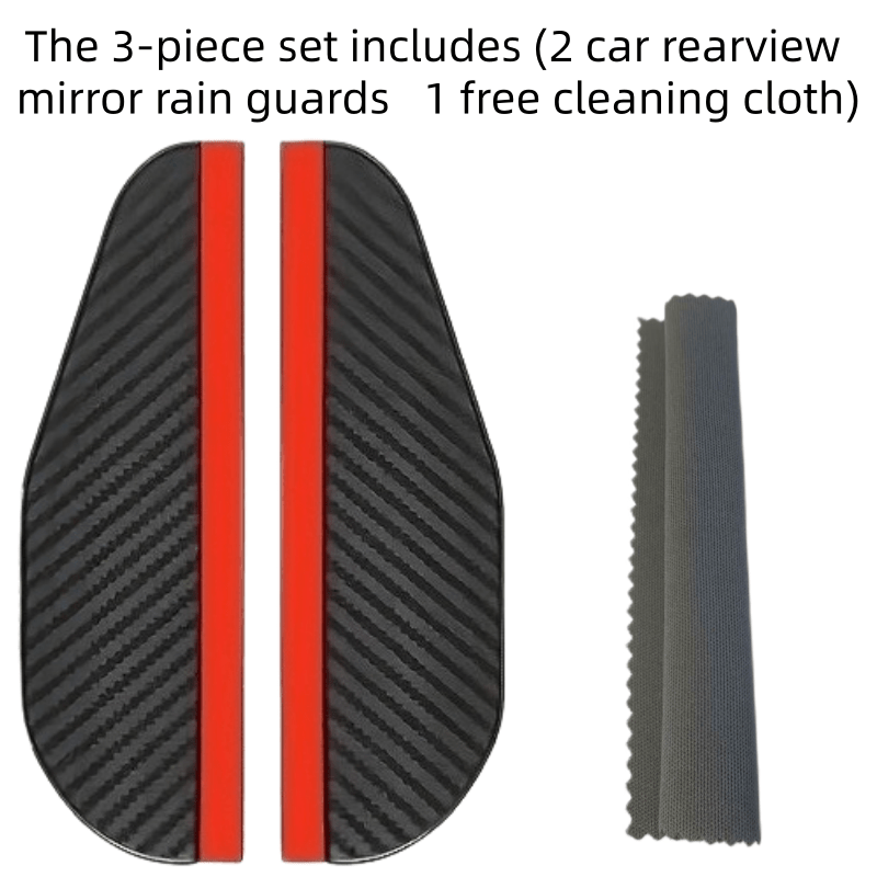TEMU 3pcs Set Of New Thickened Car Rearview Mirror Rain Deflectors, Including (2pcs Car Rearview Mirror Rain Deflectors And 1pc 130 X 130mm Wavy Edge