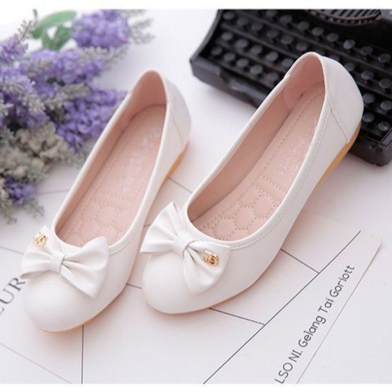 Women's Bowknot Slip-On Flat Loafers with Shallow Round Toe