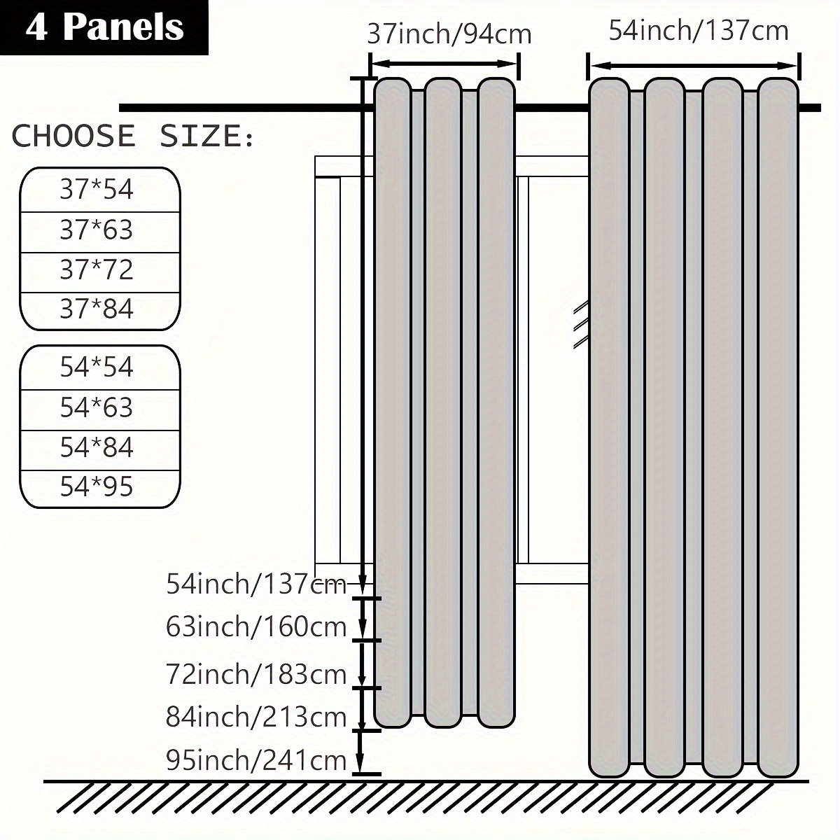 black coated light blocking window panels