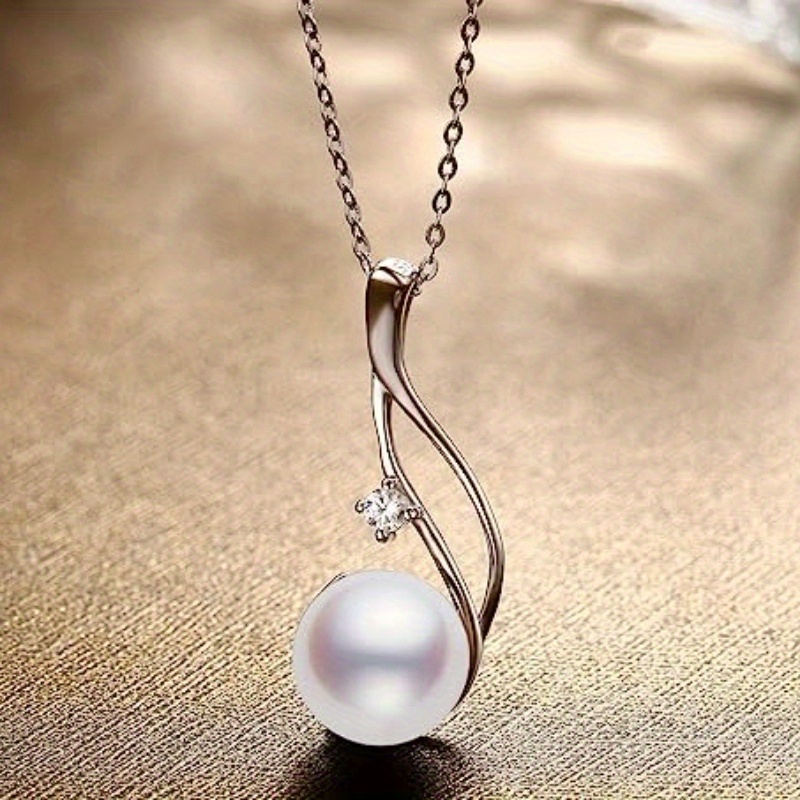 TEMU Collar Elegante de Perlas , Collar de Aniversario para Mujeres, Joyería para Banquetes Diarios, y Regalo de San Valentín