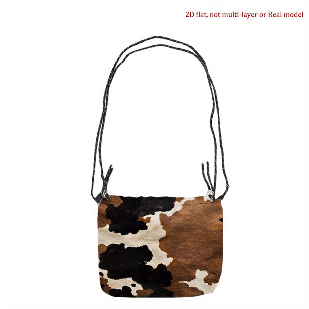 TEMU [2d Flat Printing] 1pc White Drawstring Crossbody Bag Daily Use For Women Vibrant Patterns Durable Portable Small Favor Bag Gift For Holiday
