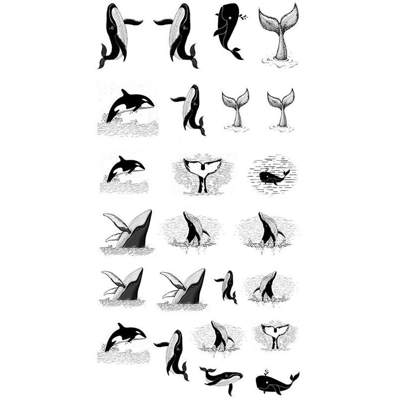 1pc Whale Lover Nail Stickers