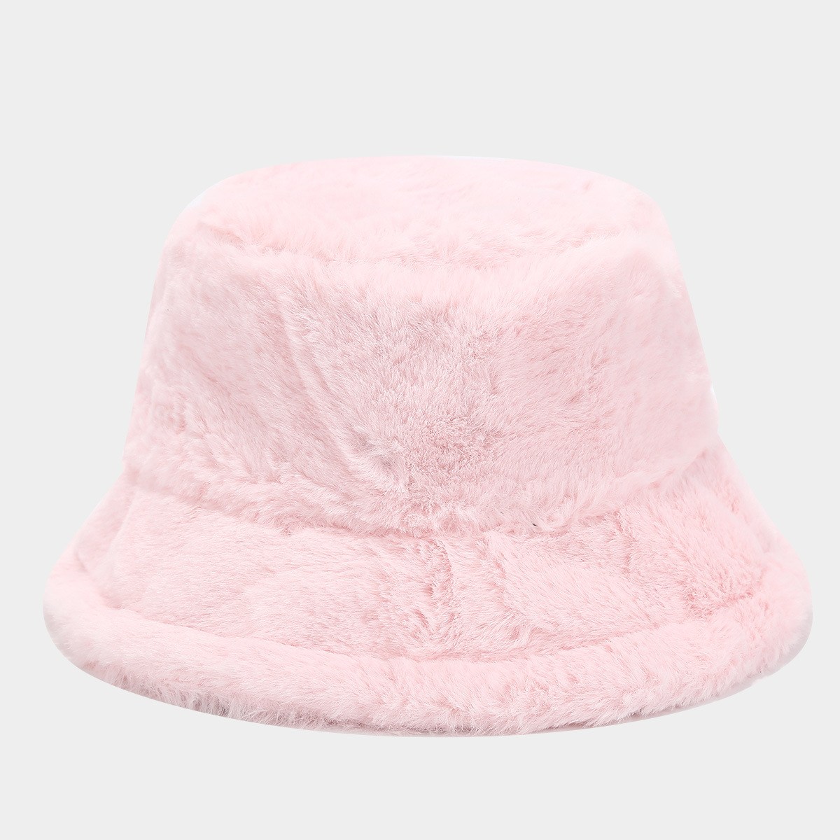 womens soft pink faux fur fisherman bucket hat elegant - Temu display picture 1