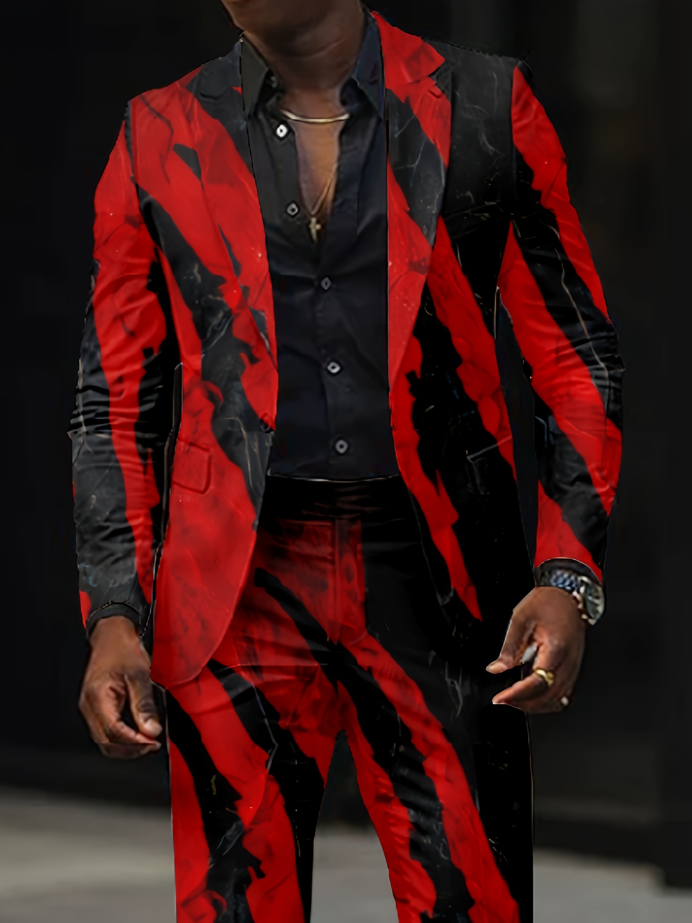 red black suit sold on Temu United States