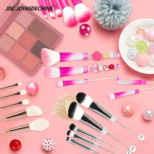 20pcs beaded makeup brush set makeup tools and accessories blush brush loose powder brush slanted eyeshadow eyebrow brush leopard print cow makeup tools diy gifts for family