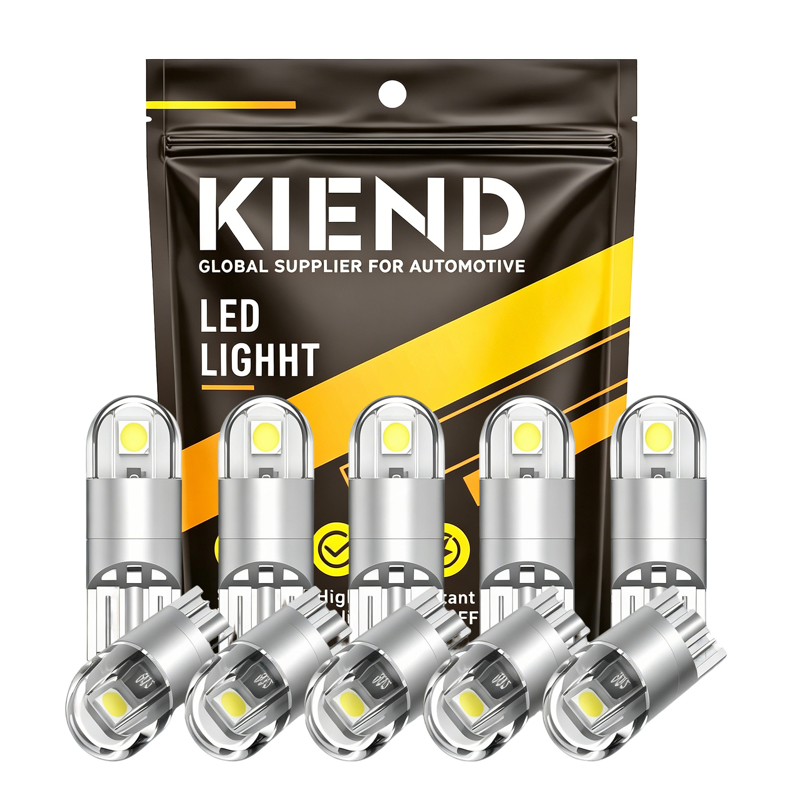 TEMU 10pcs T10 W5w Led Bulbs 6000k White Canbus Ready, 194 Lamp Holder Compatible For Reading Side Marker License Plate Automotive Lights, Without