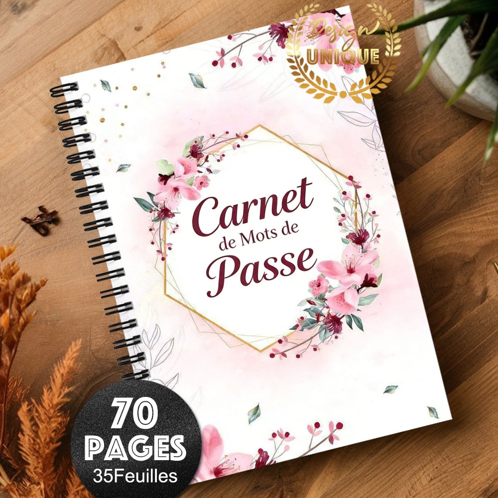 TEMU Carnet de de passe en langue française, 1 pièce, avec page de de passe et sections pour /numéros de téléphone - Compact, adapté à un ou de