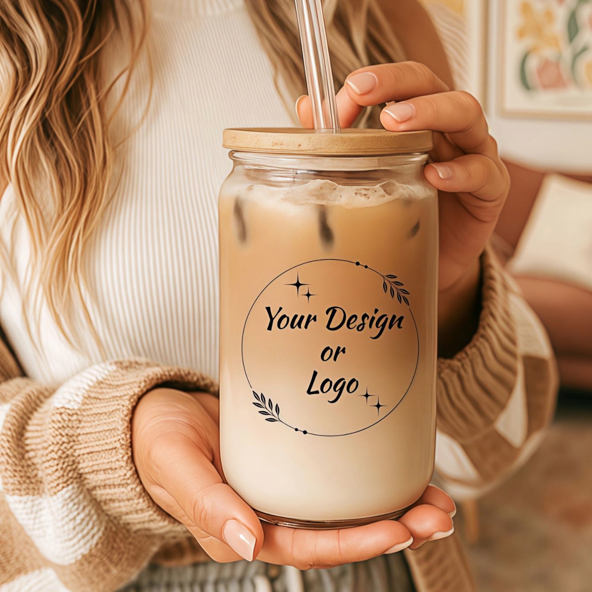 TEMU Custom Photo Party Cup; Personalized Design; Custom Photo Glass; Personalized Cup With Straw; Ideal For Family Gatherings, Party Favors, And
