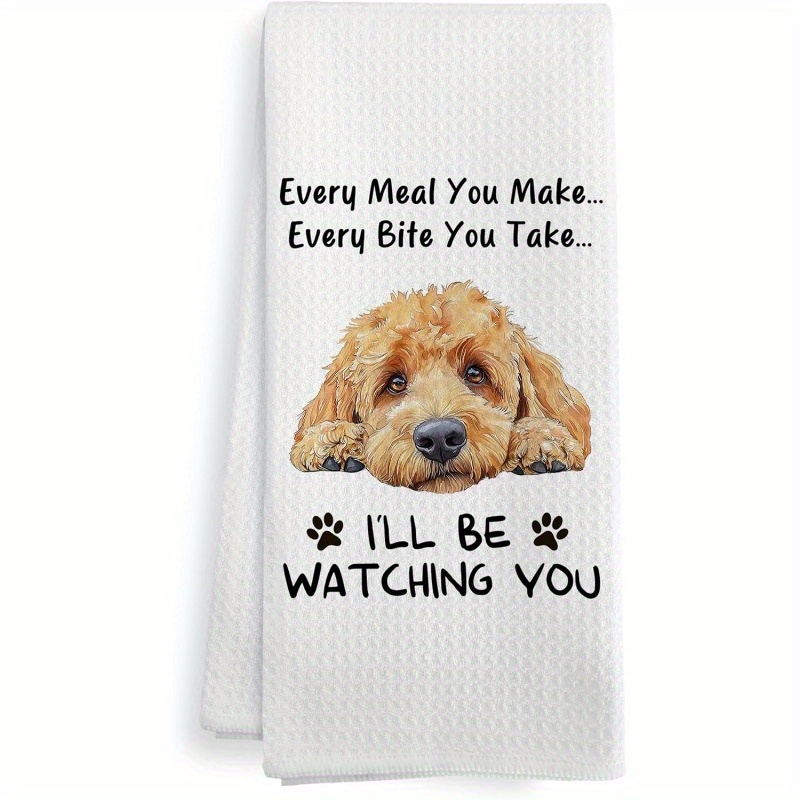 TEMU 1pc 18×26 Inch Funny Goldendoodle " Meal You Make, Bite You Take" Kitchen Towel – Golden Doodle Gift For Owners, Women’s Decorative Dish & Hand