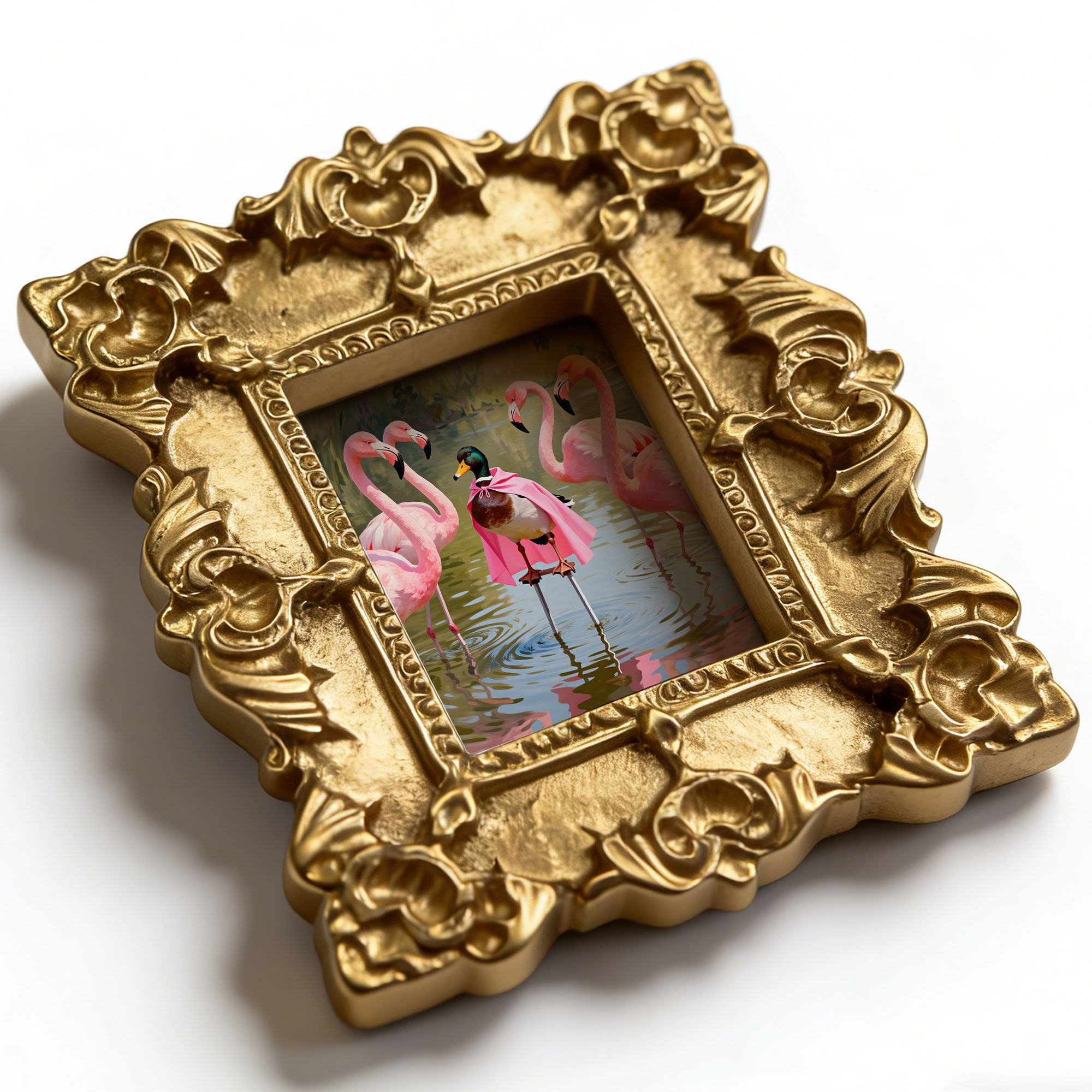 E-shop Magnetische Ente mit rosa Umhang & Flamingos Kühlschrankmagnet – Süßer rechteckiger Kunststoff, geeignet für Heim- Küchendekor, Ostergeschenk,